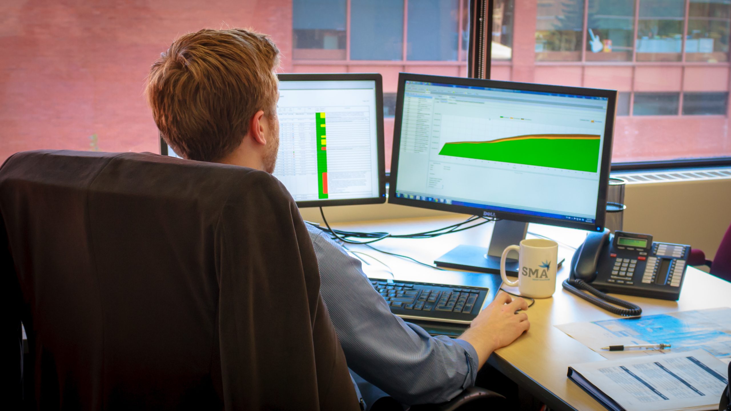 A computer user working on EVIMS